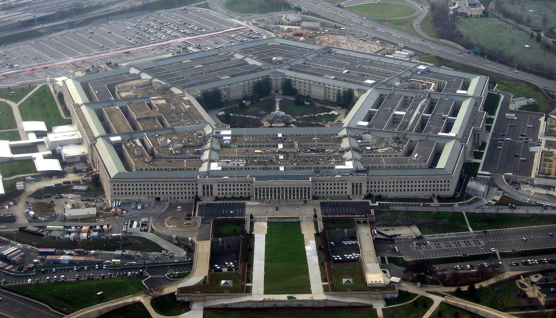 Vue aérienne du Pentagone, siège du département de la Guerre des États-Unis